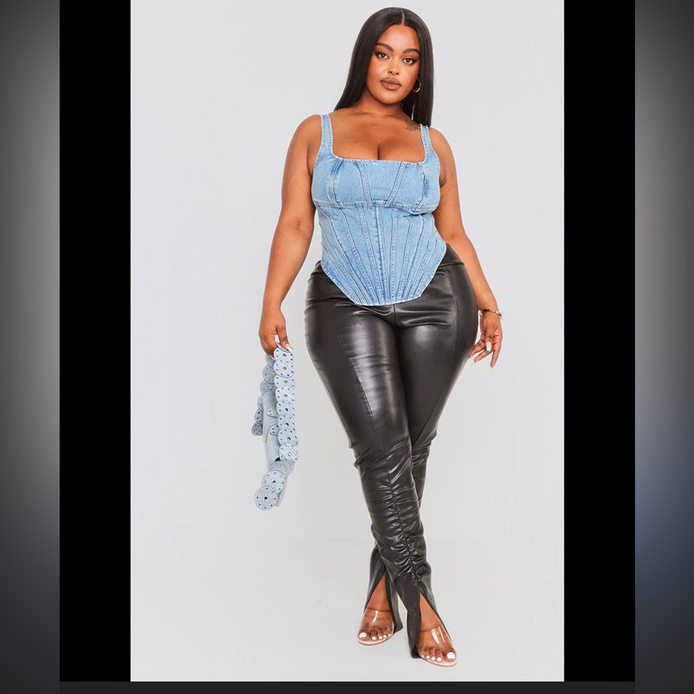 Blue Denim Women's Crop Top